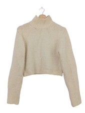 ZARA Rollkragenpullover Damen Pullover Gr. DE 36 wollweiß Casual-Look