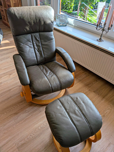 Drehbarer leder relaxsessel - drehbarer, leder-relaxsessel