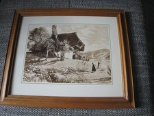 altes Emailschild Schwarzwald Haus Sammler Emaille Boos & Hahn 37x29 cm gerahmt