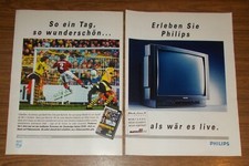 Seltene Werbung vintage PHILIPS MATCHLINE Fernseher Blackline-S Bildröhre 1992