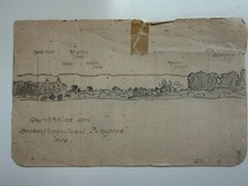 1915-16 Skizze Zeichnung Karte Gefechtsstand Pimprez 1. Weltkrieg Deutsches Heer