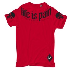 Herren T-Shirt Life is Pain BLACK 13 rap gang crew support loyal bad mafia 187
