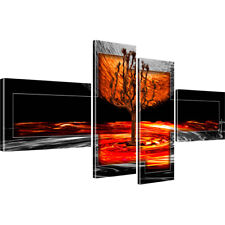 Abstrakt Kugel Lava Bilder auf Leinwand Digitalart Vierteilig