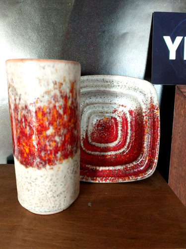 Karlsruher majolika vase und - majolika,