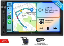 CAM+7" IPS Touch Doppel DIN Android 14 Autoradio GPS Navi CarPlay WiFi USB Radio