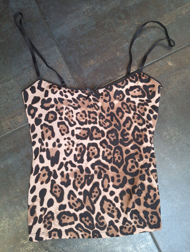 Leoparden top schwarz braun - top,, schwarz-braun