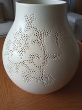 IKEA Hella Jongerius Vase Creme 2005 limitiert, PS Jonsberg Blumenmotiv Handmade