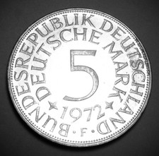 BRD   5  MARK 1972 F       VZ       SILBER   ORIGINAL  FOTO