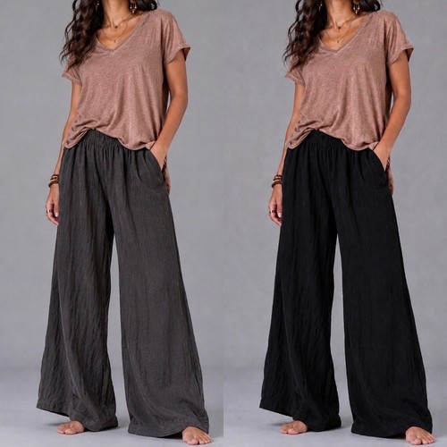 Damen leinenhose braun - leinenhose,