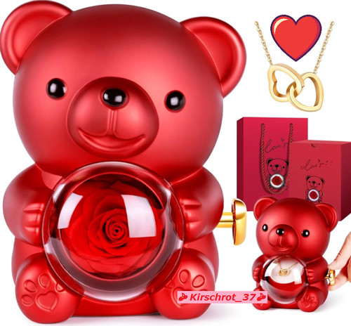 Ewige rose geschenkbox bär - geschenkbox,