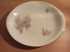 Winterling Röslau Bavaria Sammelteller, Teller Oval mit Stadtmotiv und Goldrand