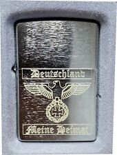 DEUTSCHLAND ZiPPO MEINE HEIMAT chrom GEBÜRSTET mit / ohne Geschenk Set + GRAVUR