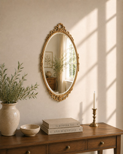 Mid century wandspiegel gold - century,