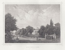 Berlin Glienicke Schloss Glienicke Original Stahlstich Oeder 1882