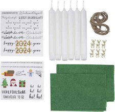 Kerzen-Set mit Tattoovorlagen Weihnachten & Silvester 17-teilig Deko