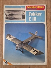 Kartonmodellbau Fokker E III Schreiber-Bogen 1:50