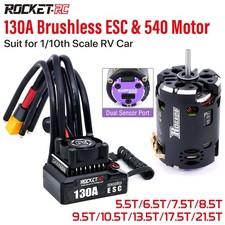 Rocket-RC Brushless Sensored Kit 540 Motor 130A ESC BEC 6V/5A for 1/10 RC RV Car