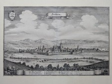 Forchheim Oberfranken Merian Original Kupferstich Ansicht um 1640