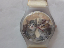 Motiv-Armbanduhr (Katzen) ca. aus den 70zigern