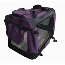 🐾 Topmast Nylon Hundetransportbox – Violett | Faltbare Reisebox für Hunde