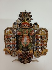 Götter-Maske Schlangenmaske aus Ceylon, Sri Lanka, Holz bemalt, Holzmaske