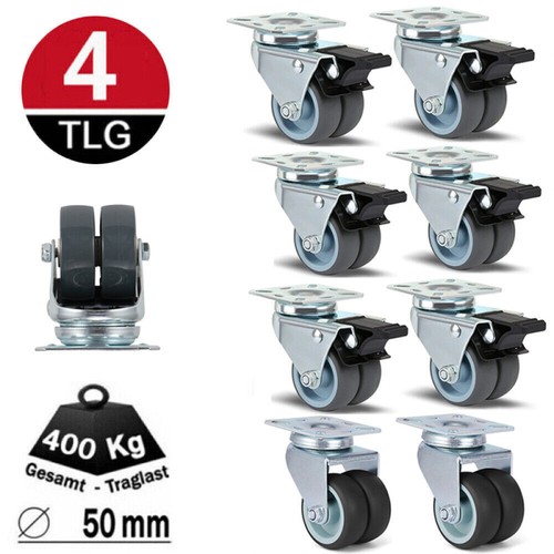 Doppel lenkrolle - 4x,