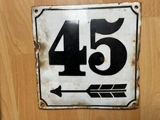 Uralt Emailleschild Hausnummer