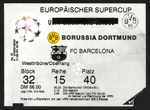 Ticket 1997 borussia - ticket,