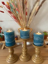 Handgemachte Rustik- Kerze mit Teelichteinsatz