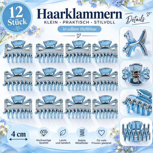 Haarklammern cm hellblau - haarklammern, 4
