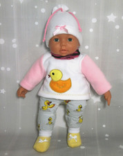 5 tlg. Set Ente Puppenkleidung