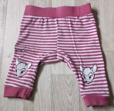 Baby-Kleidung – Hose – Größe 62/68 – Bambi – Disney Baby – Rot-Rosa – gestreift
