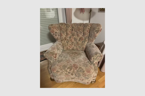 Retro sessel mit blumenmuster - sessel,