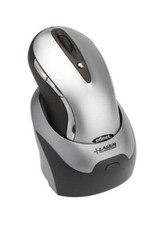 Ednet 81061 Kabellose Laser Office Mouse mit 5 Tasten USB Ladestation in Silber