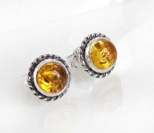 Bernstein Ohrstecker Silber