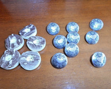 Trachtenknöpfe Konvolut, Metall und Hornartig