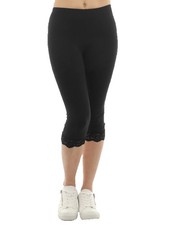 Damen Capri 3/4 Spitze Rand
