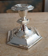 "alter" kleiner Kerzenleuchter / Kerzenständer im Shabby chic silberfarben -B368