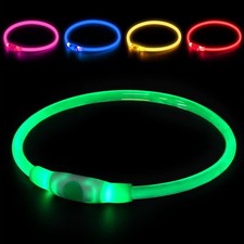 LED Hundehalsband USB wiederaufladbar 70 cm zuschneidbar für alle Größen 3 Modis