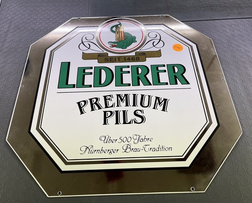Emailschild lederer pils - lederer,