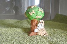 Bearded Collie Figur mit Baum