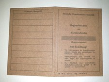 DDR ABE Registrierschein für