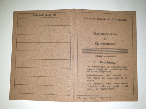 Ddr abe registrierschein für - registrierschein,