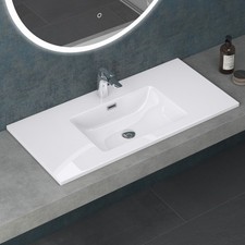 Einbauwaschbecken eckig weiß