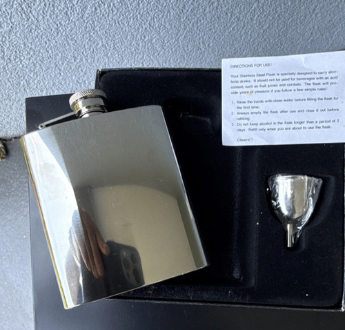 Edelstahl flachmann silber - edelstahl,