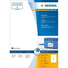 Herma 4819 Universal Etiketten Inkjet Drucker DIN A4 (210 x 297mm) 100 Blatt