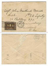 Kanada - MiNr. 104 - Brief von New Westminster nach Johannesburg vom 8.1.1918