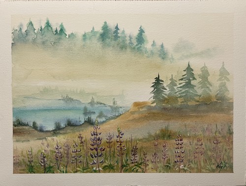 Original aquarell bild - original,