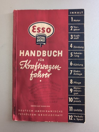 Esso handbuch - esso, f
