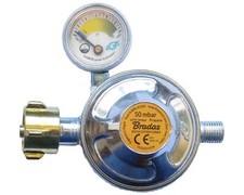 Gasdruckregler mit Füllstandsanzeige für Propan Gasflasche Gasgrill 50 mbar